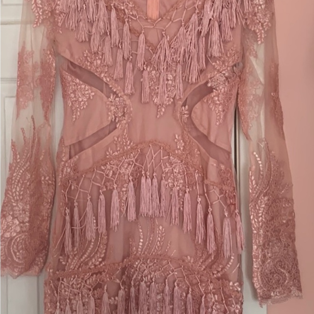 Elegant Pink Lace Dress